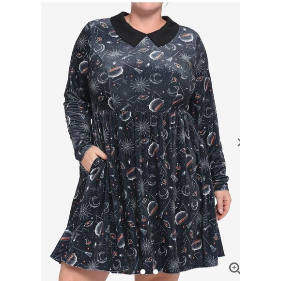 Her Universe Dresses & Skirts - Disney Hocus Pocus Symbols Collar Dress Plus Size (Sz 1)